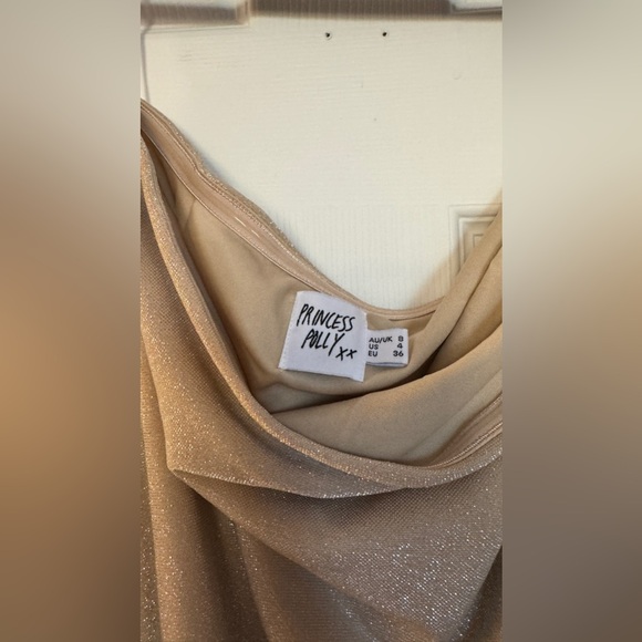 Princess Polly Champagne Sparkly Strapless Mini Dress - Picture 2 of 7